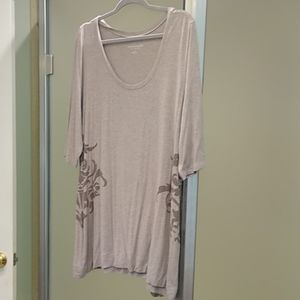 Tan soft surroundings swing top tunic 3/4 sleeves